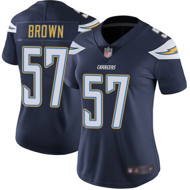 Los Angeles Chargers NFL Football Jatavis Brown Navy Blue Jersey Women Limited #57 Home Vapor Untouchable->youth nfl jersey->Youth Jersey